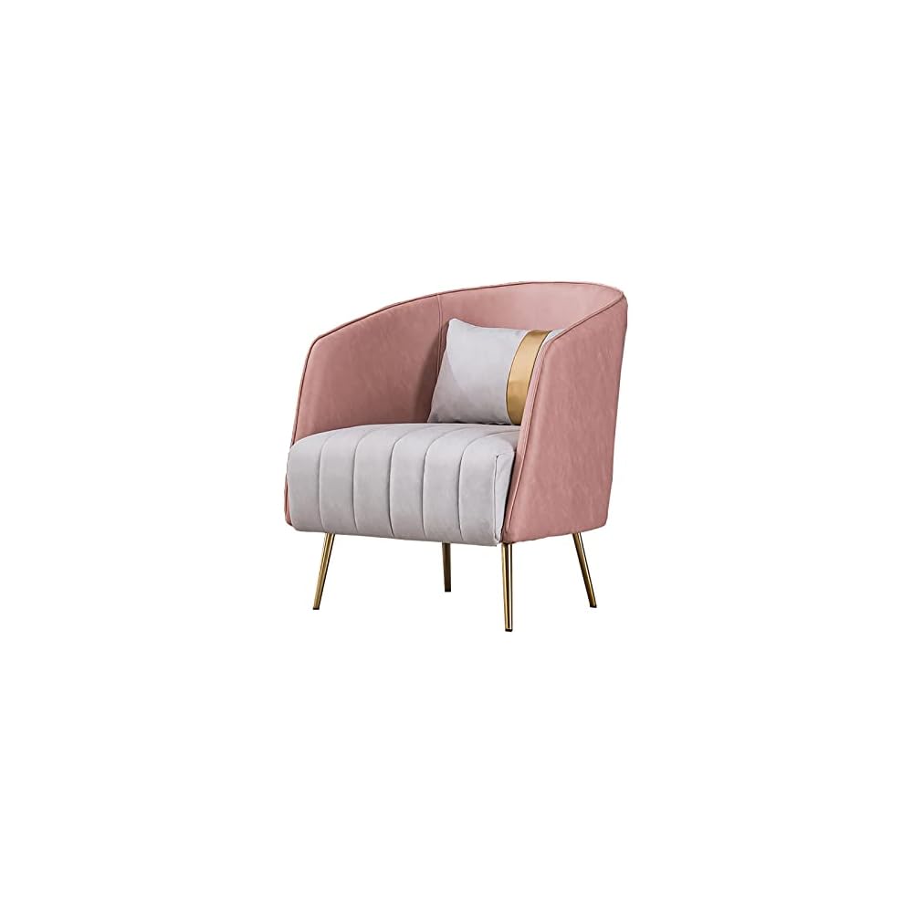 Nordic Sofa Chair, Using Technical Cloth and High-Density Sponge, Easy to Clean, Good Resilience, Suitable for Living Room Use (Pink)