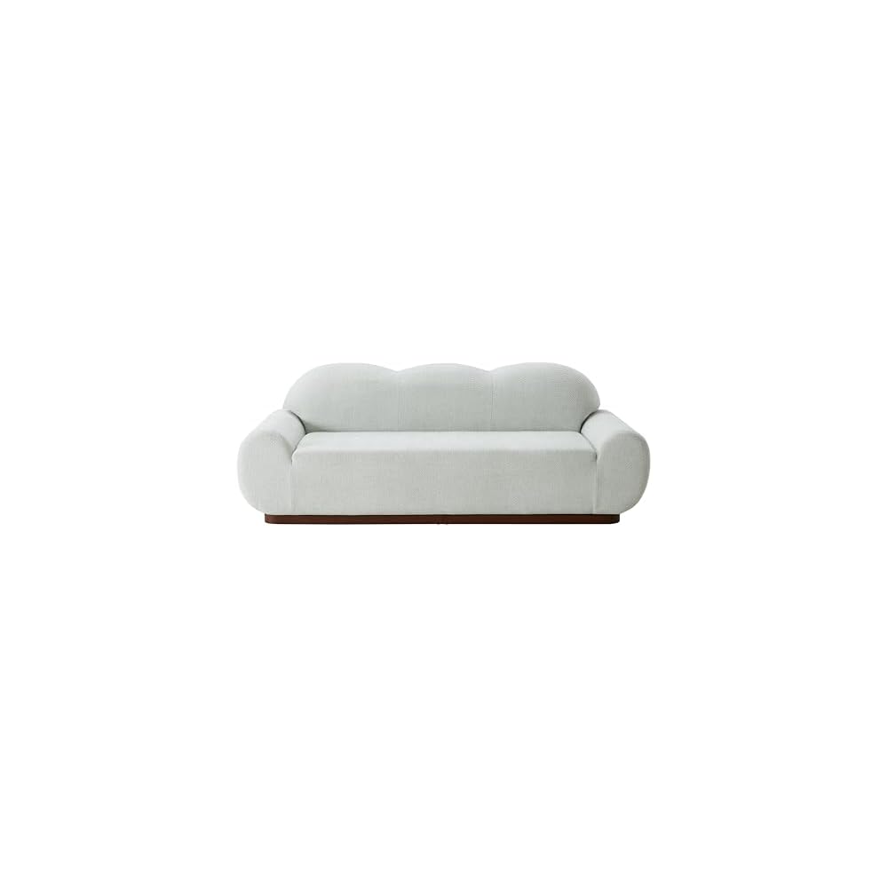 Christopher Knight Home Zera 88" Comfy Boucle Upholstered Cloud Couch, 3-Seater Sofa Couches, Low Profile Home Sofa Living Room with Round Arm, Sturdy Wooden Frame Lounge Chair Indoor, Light Green