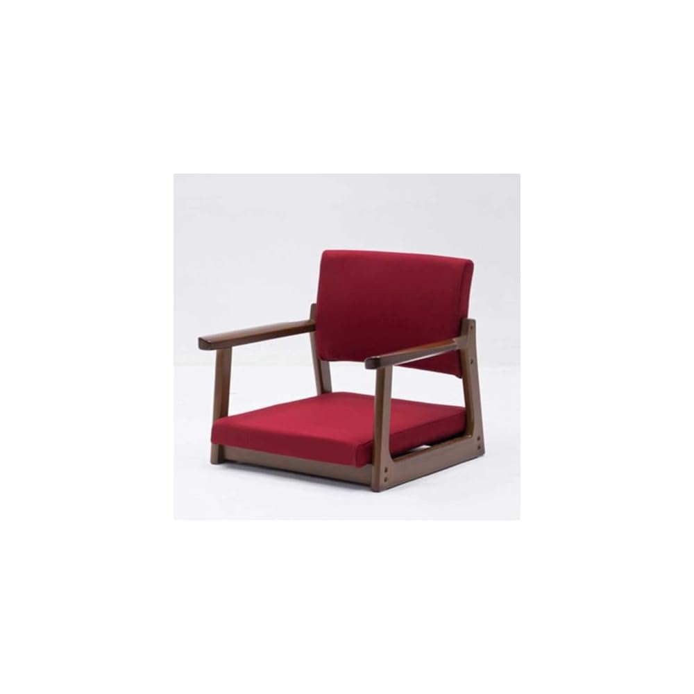 Solid Wood Legless Tatami Chair with Armrests & Backrest, Comfortable Floor Cushion, Low Footstool for Home Office Use