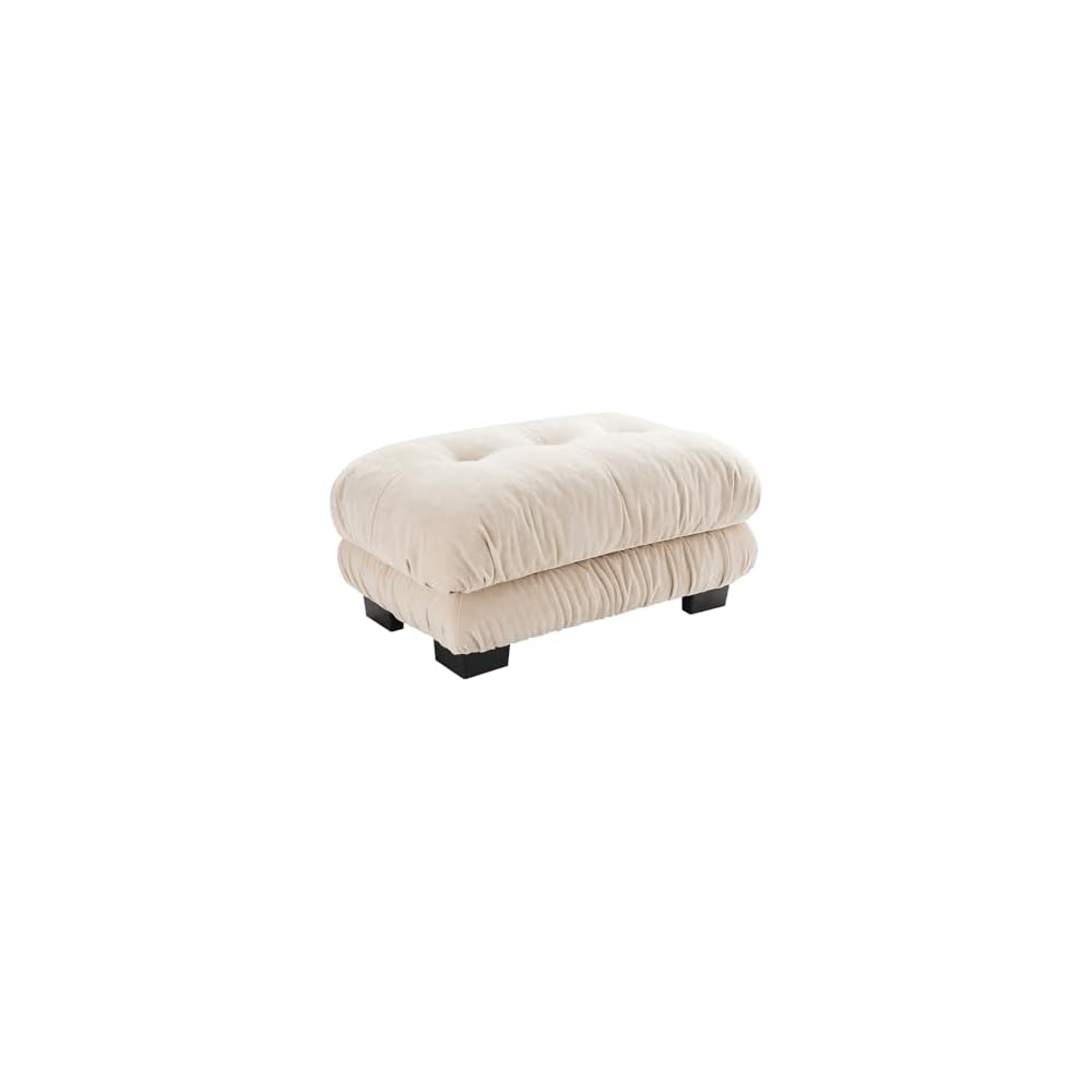 Beige Ottoman for Modular Sectional Sofa, Single Sofa, Ottoman Seat for Convertible Sectional, Chenille Sofa Couch for Living Room, Bedroom, Apartment