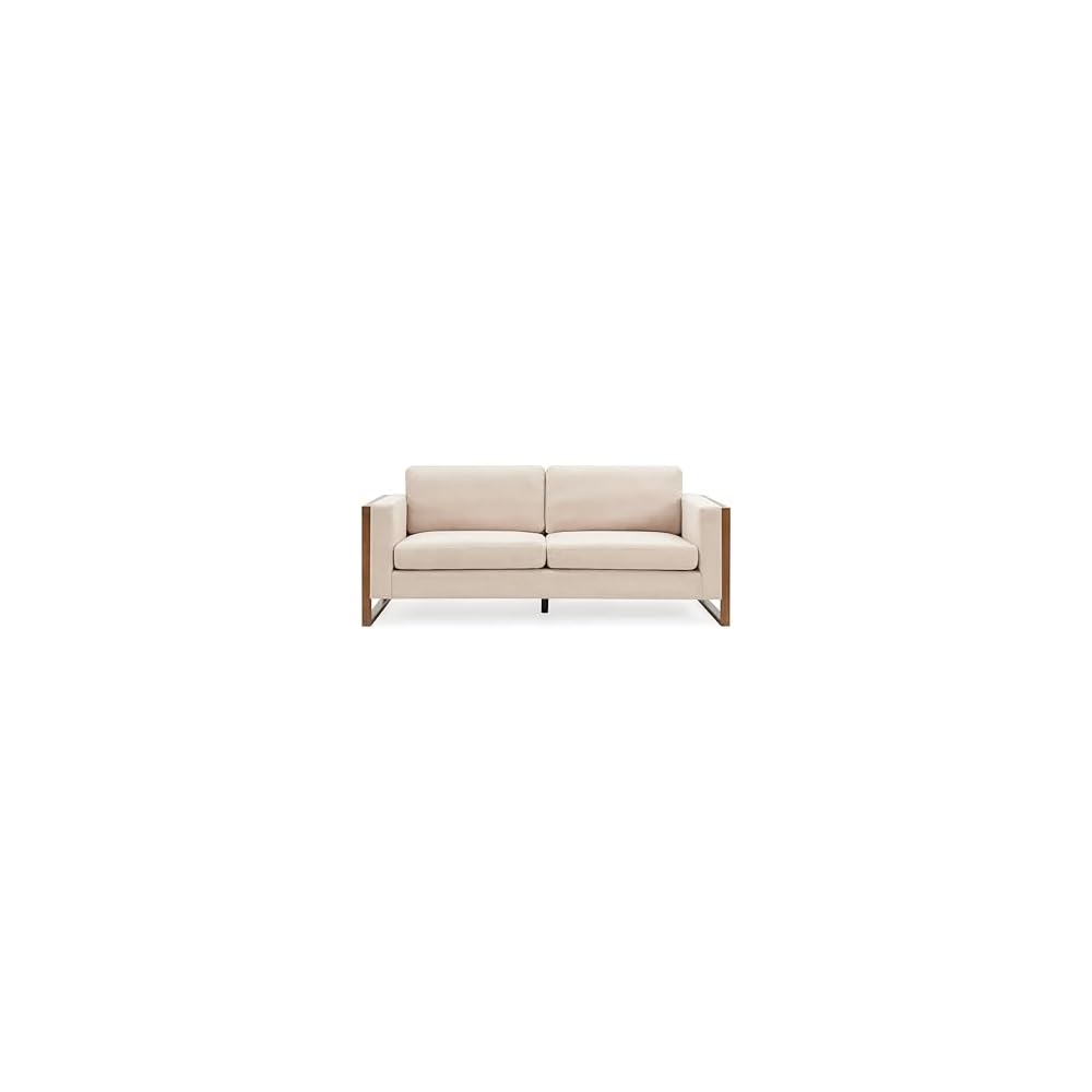Christopher Knight Home Bricez 79" Sofa Couch, Cozy Upholstered 3-Seater Sofa, Oversized Loveseat, Comfy Fabric Couches for Living Room and Office, Modern Couch and Sofa, Wooden Frame, Taupe Beige