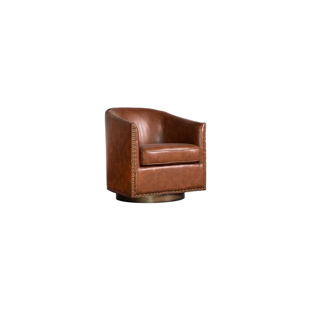Flash Furniture Commercial LeatherSoft Swivel Barrel Armchair, Black