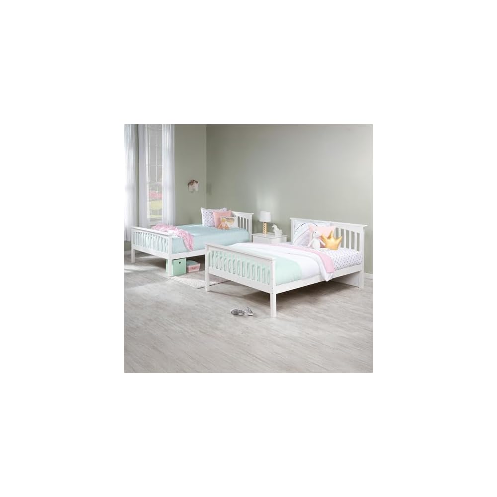 AFI, Columbia Bunk Bed Full Over Full with Raised Panel Bed Drawers, White