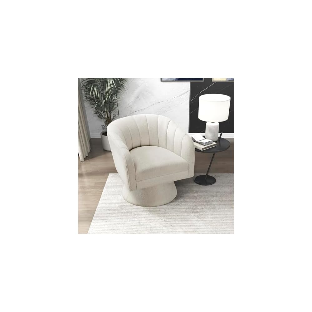 Lexicon Velvet Upholstered Swivel Accent Chair, Channel Stitched,Dark Green