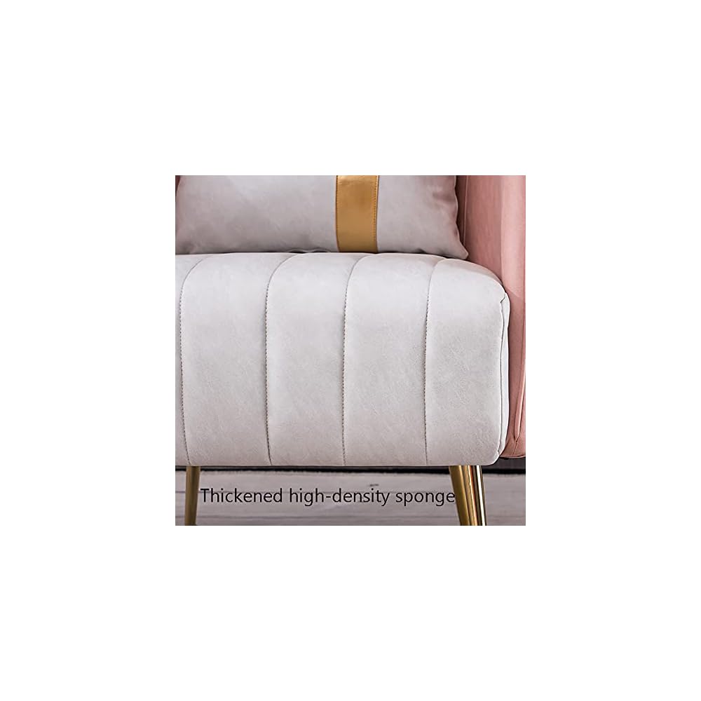 Nordic Sofa Chair, Using Technical Cloth and High-Density Sponge, Easy to Clean, Good Resilience, Suitable for Living Room Use (Pink)