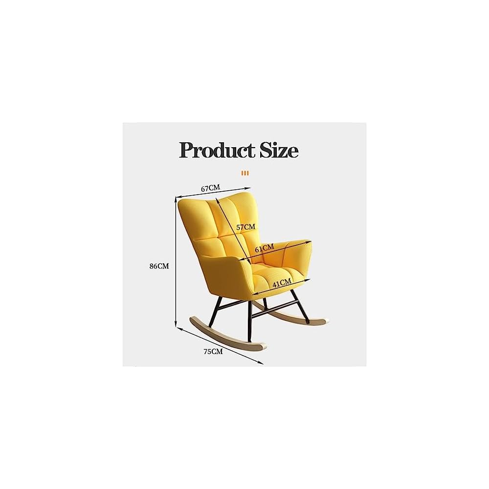 LSLYTQ upholsted Rocking Chair,Living Room Rocking Chair Reclin Fabric Upholsted w High Backrest,Rocking Comfortable Chairs
