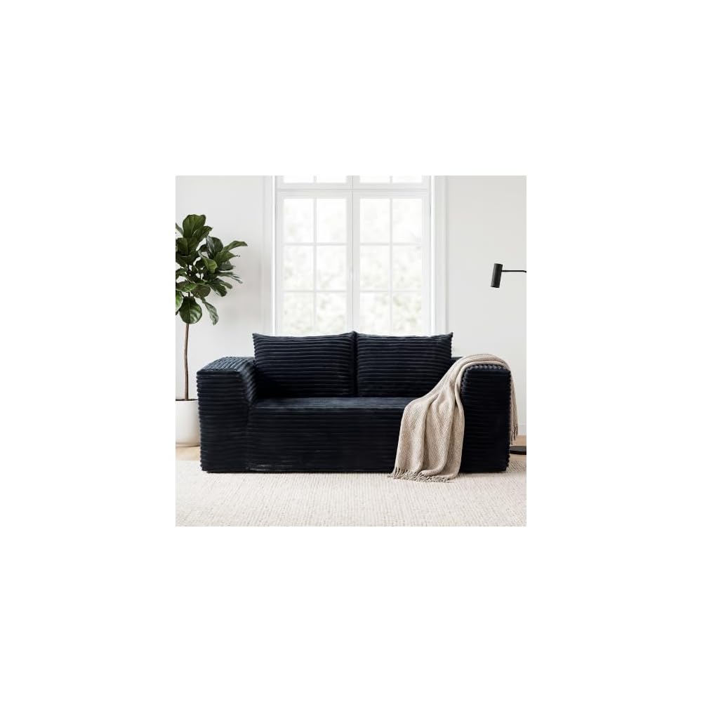 TeQsli Loveseat Boneless Sofa, 71" Memory Foam Sofa in a Box, Cloud Corduroy Deep Seat Couch, No Assembly Needed, Small Sofa for Living Rooms, Apartments & Offices