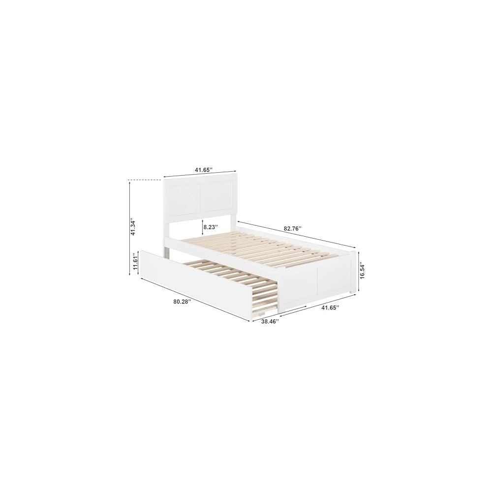 AFI, Canyon Twin XL Platform Bed with Footboard & Trundle, White