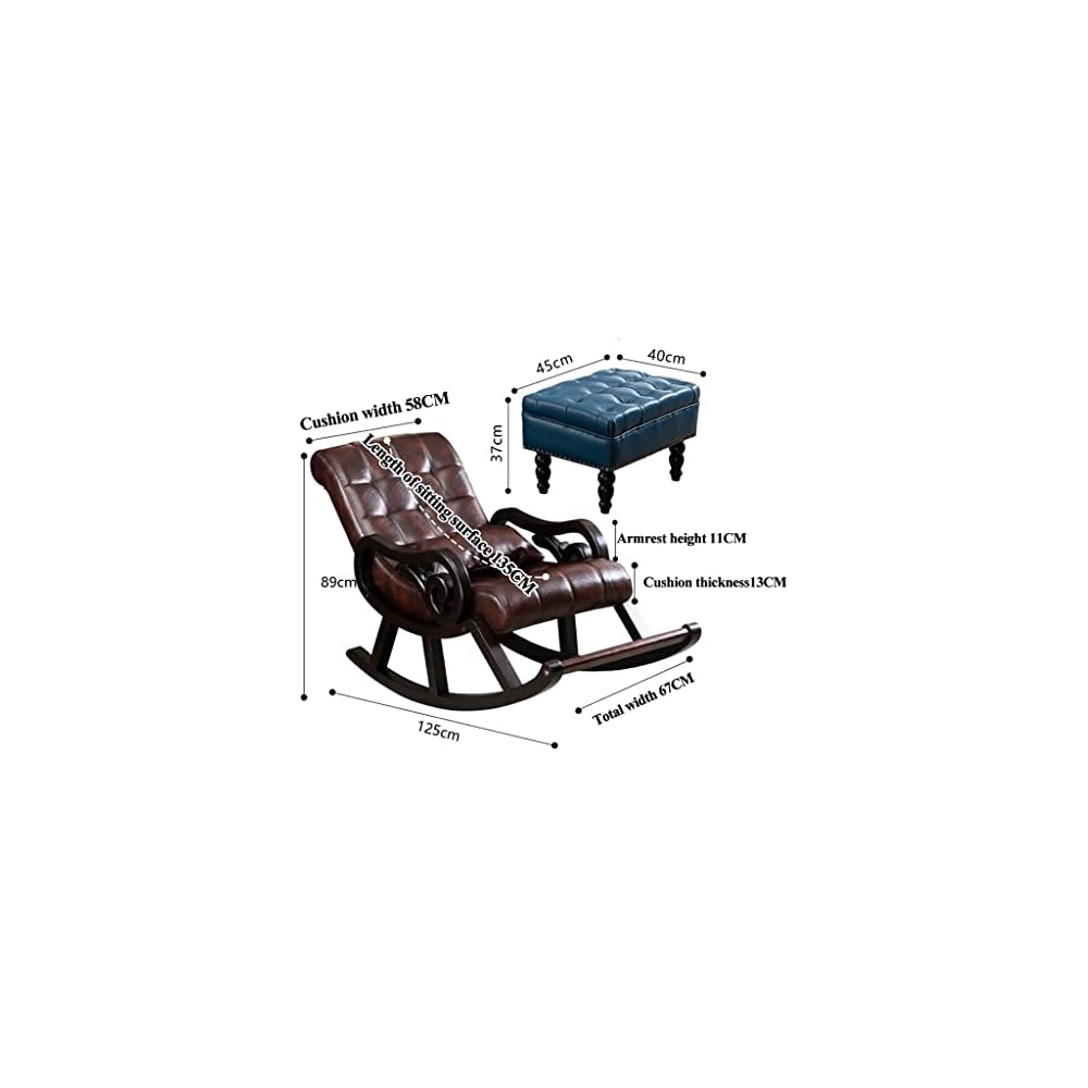 LSLYTQ Dark Green er Recliner Chair for Bedroom Living Room Ergonomic Single Lazy Rocking Armchair Upholstered