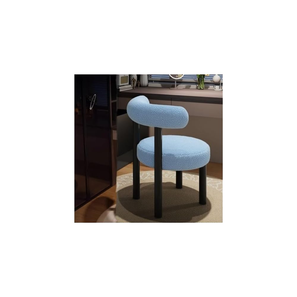 Luxury Makeup Stool, High-End Dressing Chair for Bedroom Vanity, Stylish White Dressing Table Seat, Elegant Makeup Fur for Home Decor