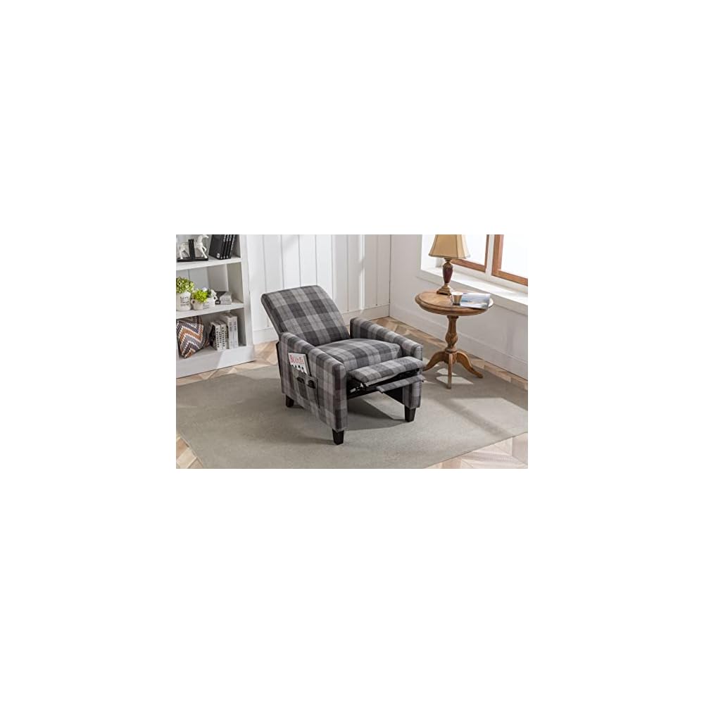 Modern Armchair Recliner - 150° Adjustable Backrest, Ergonomic Support, Easy Assembly | Stylish Textile Accent Chair for Living Room, Bedroom, Office | Ideal for Relaxation and Comfort (Gray)