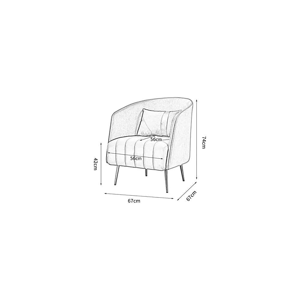 Nordic Sofa Chair, Using Technical Cloth and High-Density Sponge, Easy to Clean, Good Resilience, Suitable for Living Room Use (Pink)