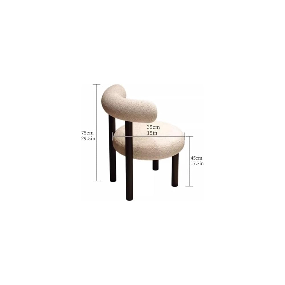 Luxury Makeup Stool, High-End Dressing Chair for Bedroom Vanity, Stylish White Dressing Table Seat, Elegant Makeup Fur for Home Decor
