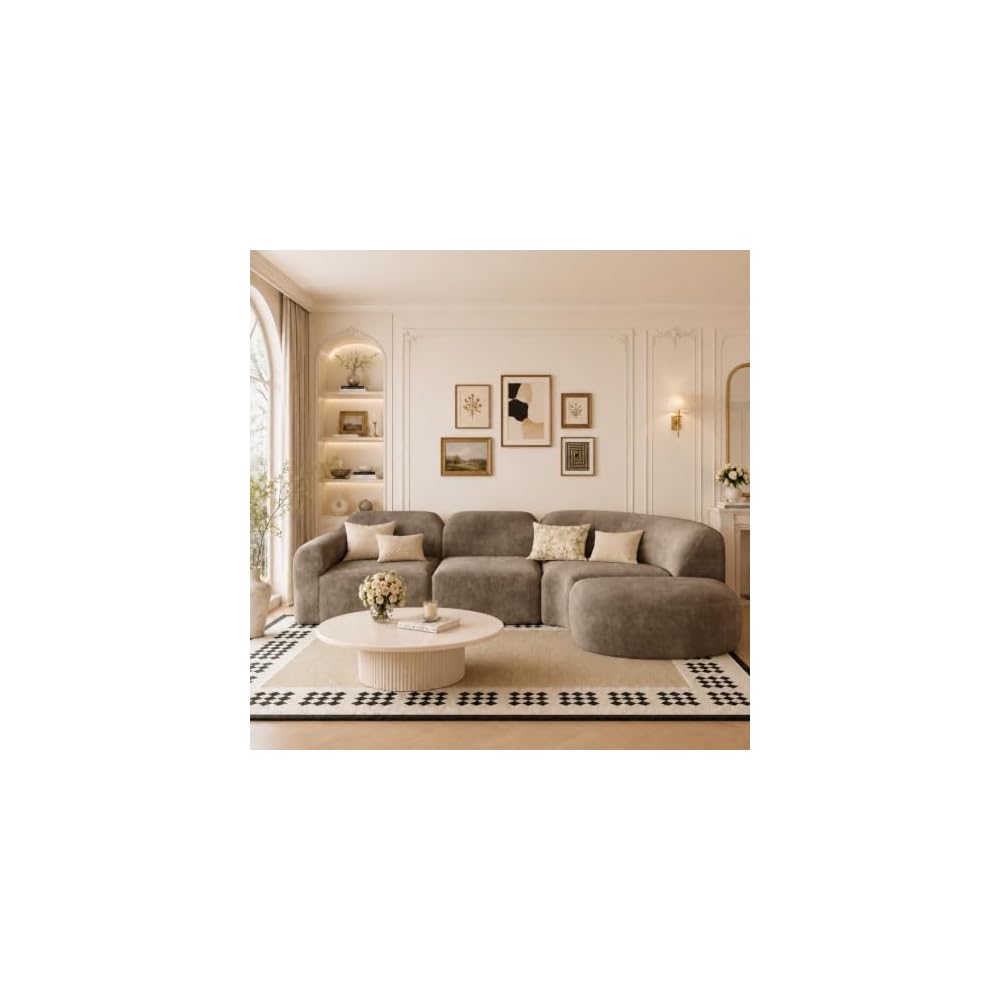 Merax 4-Seat Curved Modular Sofa, Fully Assembled Modern Couch