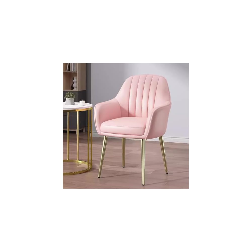 Makeup Chair, Faux Leather Arm Upholstered Vanity Chair, with Metal Legs Makeup Vanity Chair, for Living Room, Desk Makeup (Color : Dark Gray)