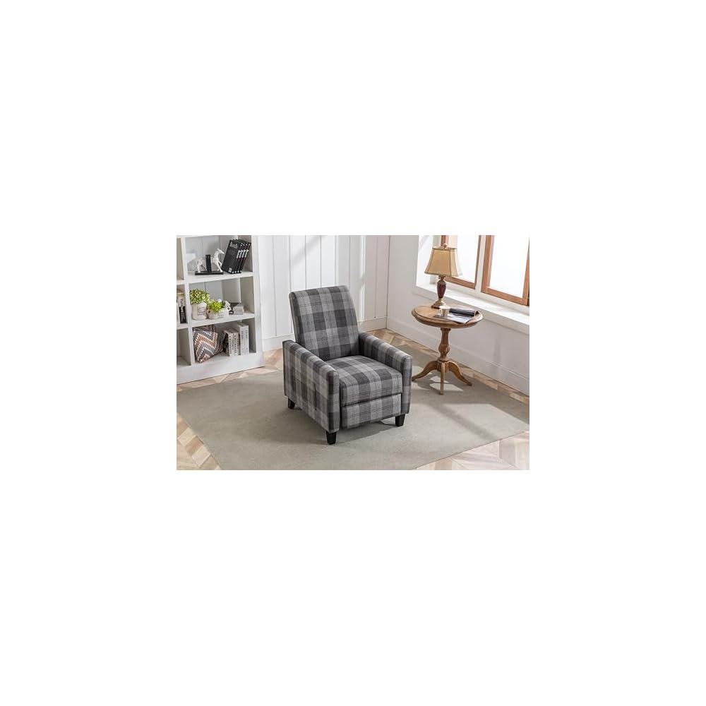 Modern Armchair Recliner - 150° Adjustable Backrest, Ergonomic Support, Easy Assembly | Stylish Textile Accent Chair for Living Room, Bedroom, Office | Ideal for Relaxation and Comfort (Gray)