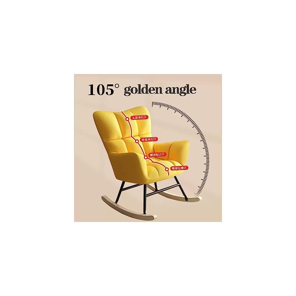 LSLYTQ upholsted Rocking Chair,Living Room Rocking Chair Reclin Fabric Upholsted w High Backrest,Rocking Comfortable Chairs