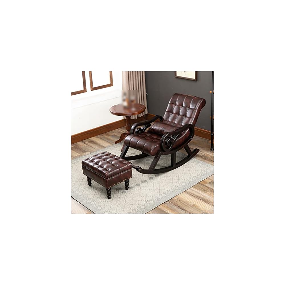 LSLYTQ Dark Green er Recliner Chair for Bedroom Living Room Ergonomic Single Lazy Rocking Armchair Upholstered