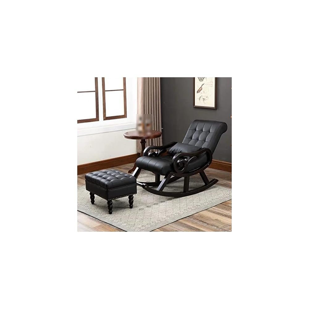 LSLYTQ Dark Green er Recliner Chair for Bedroom Living Room Ergonomic Single Lazy Rocking Armchair Upholstered