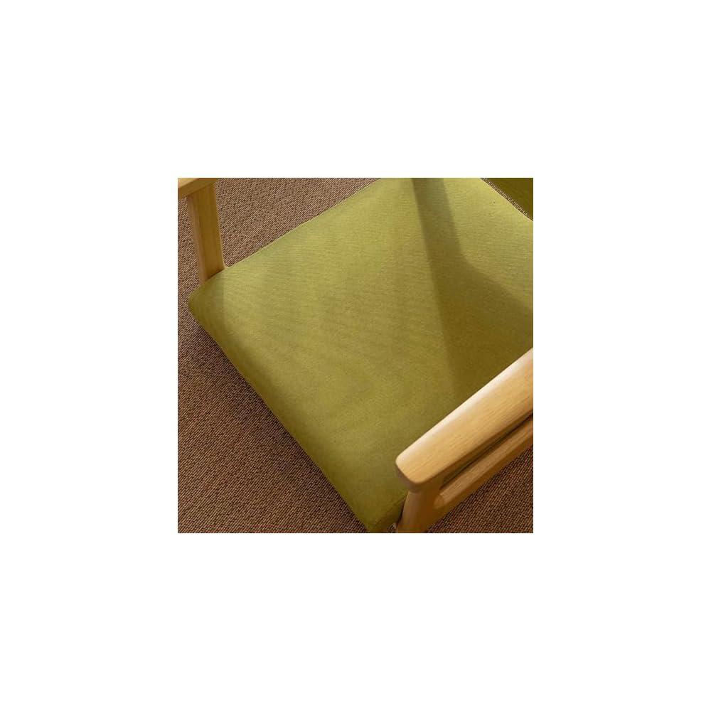 Solid Wood Legless Tatami Chair with Armrests & Backrest, Comfortable Floor Cushion, Low Footstool for Home Office Use