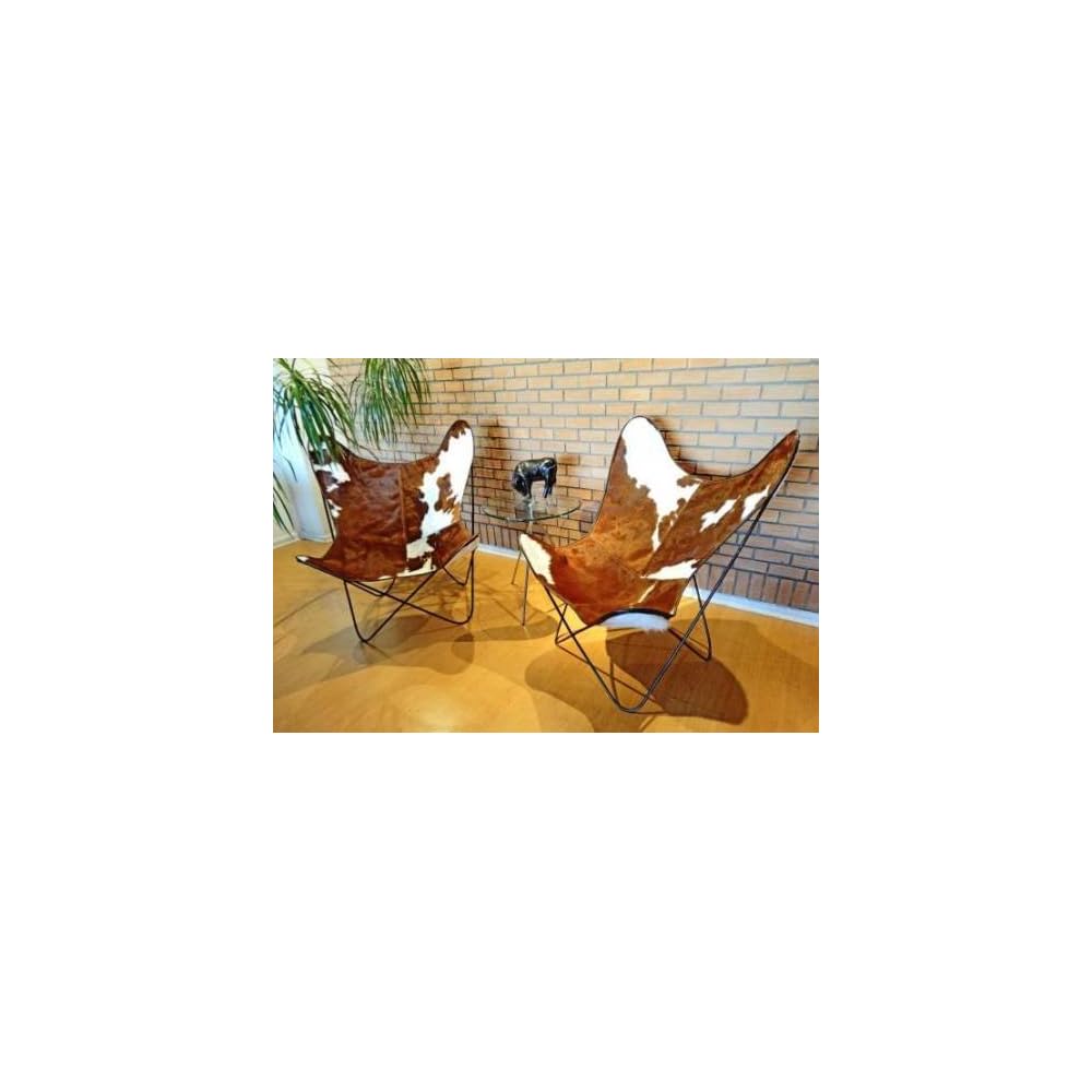 Classic Cover Cowhide Leather BKF Butterfly Chair - Only Cover. (Beige)