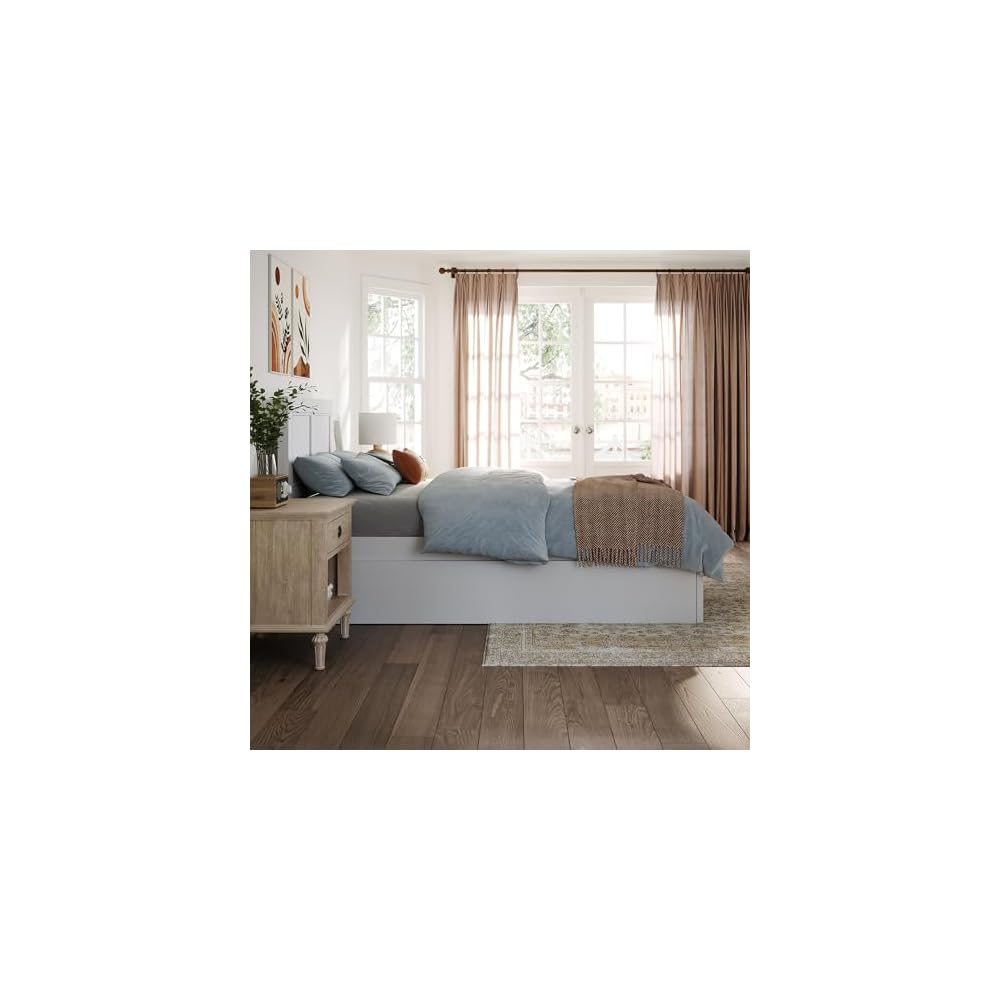 AFI, Canyon Twin XL Platform Bed with Footboard & Trundle, White