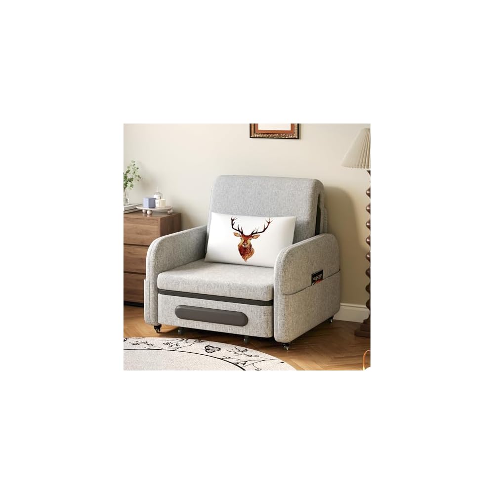 34.6" Pull Out Sofa Bed, Futon Sleeper Couch with Trundle