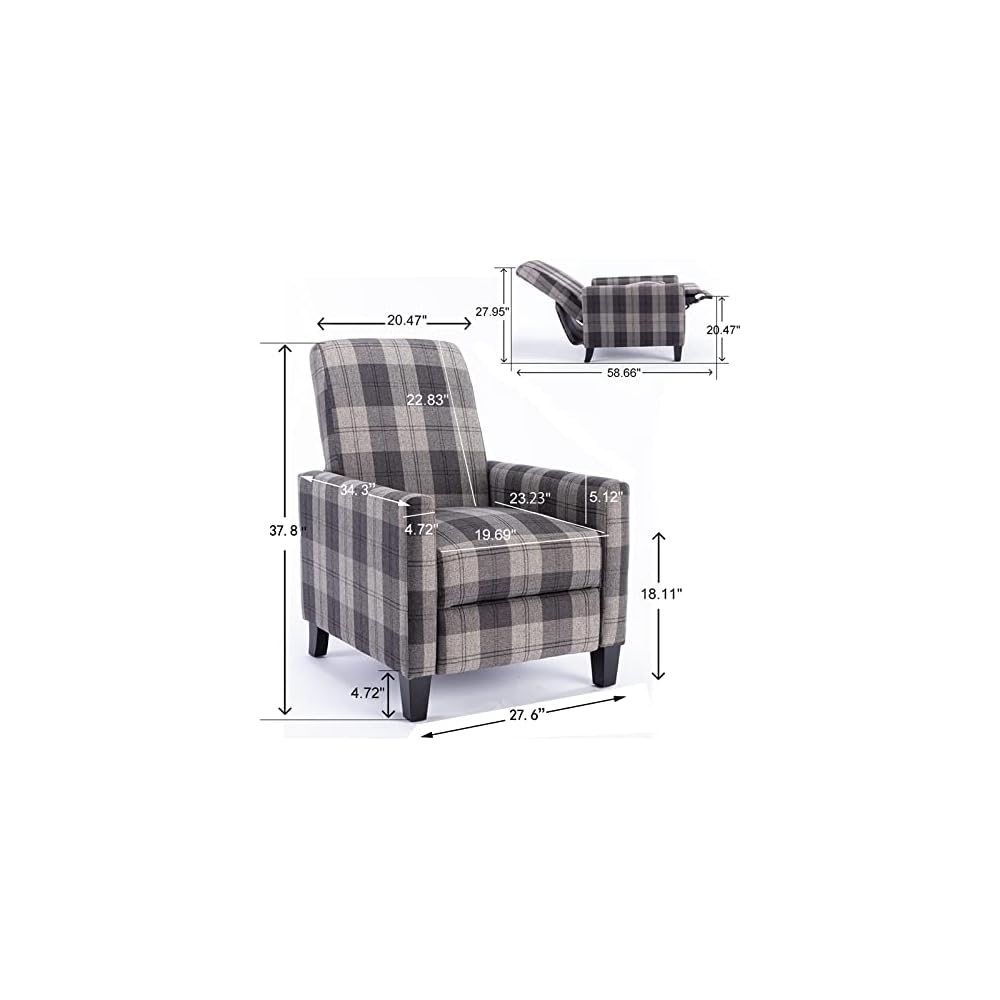 Modern Armchair Recliner - 150° Adjustable Backrest, Ergonomic Support, Easy Assembly | Stylish Textile Accent Chair for Living Room, Bedroom, Office | Ideal for Relaxation and Comfort (Gray)