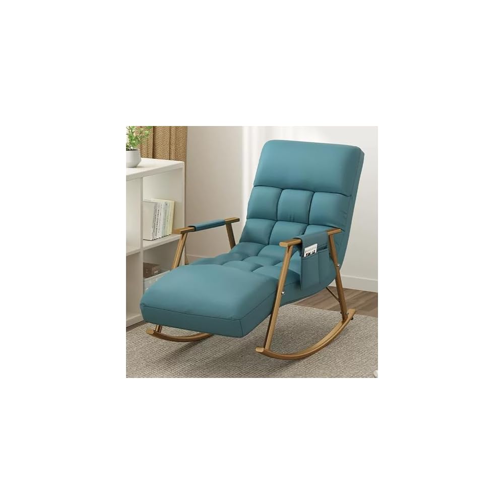 LSLYTQ Adjustable High Backrest Comfort Recliner Rocking Chair - Upholstered Recliner for Living Room and Bedroom - Relax Lounge Chair with Armrest Side Pocket