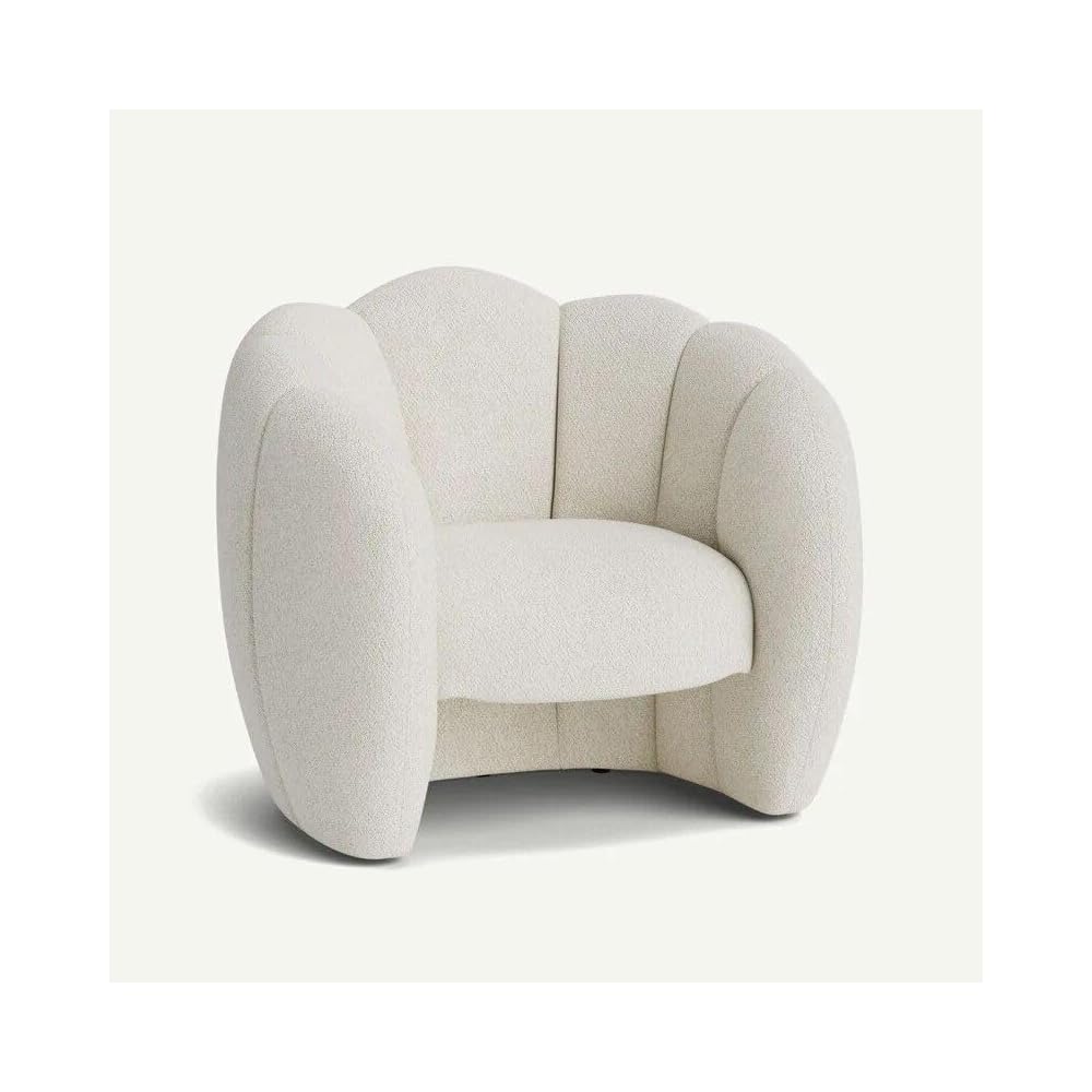 Luxurious Velvet Recliner – Modern Single Seating Sofa Chair White