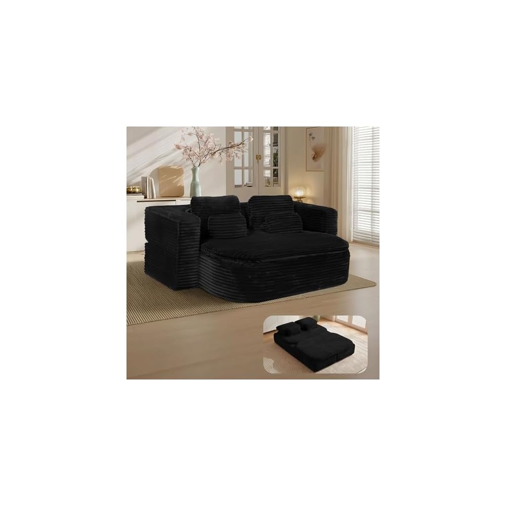 75'' Folding Sleeper Sofa Bed, Memory Foam Boneless Couch