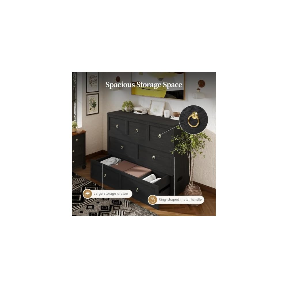 Ihanherry Farmhouse Queen Murphy Bed with Storage Drawer,Cabinet Bed with LED Lights & Charging Station, Space Saving Wall Bed for Small Bedroom/Home Office, Noise Free & Easy Assembly, Black