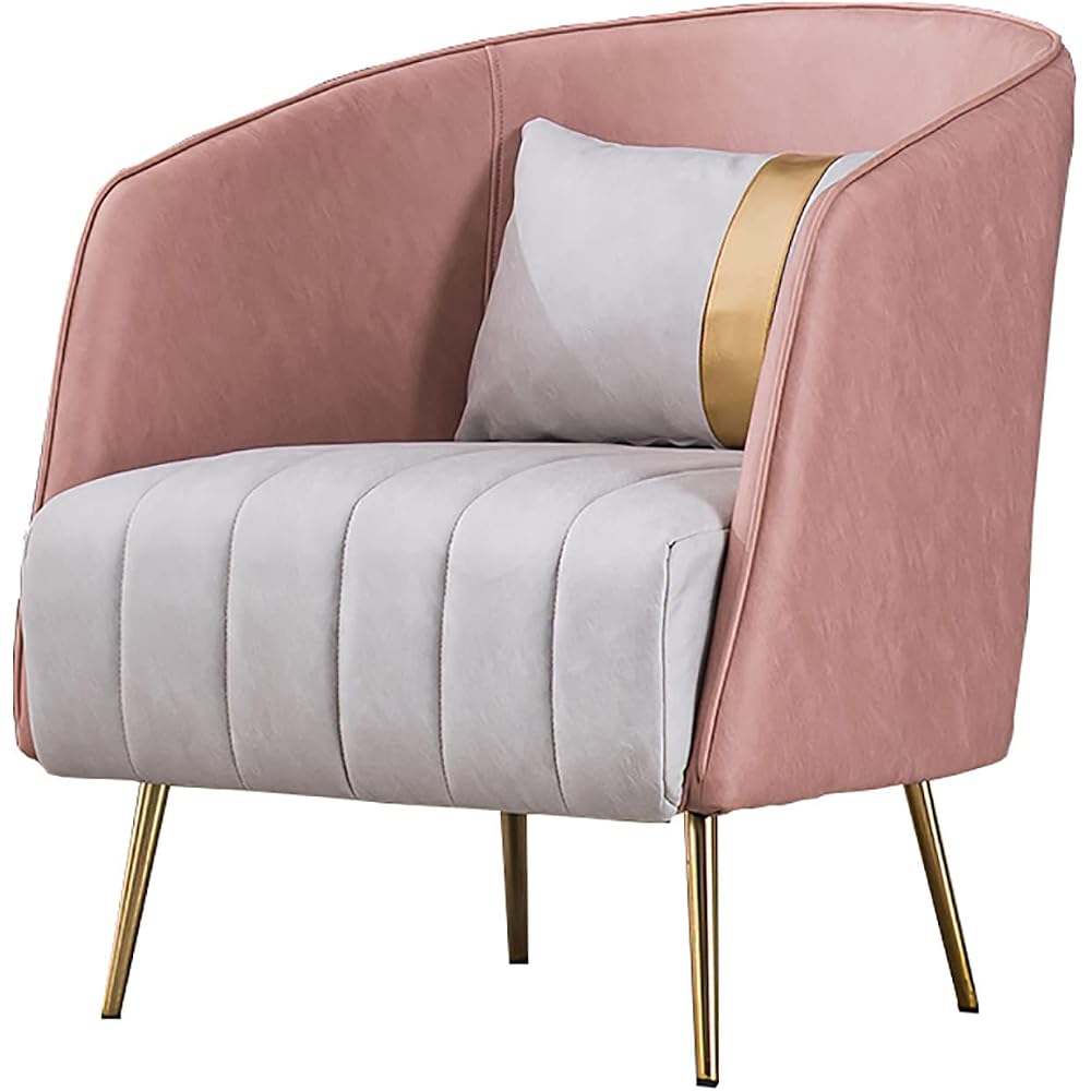 Nordic Sofa Chair, Using Technical Cloth and High-Density Sponge, Easy to Clean, Good Resilience, Suitable for Living Room Use (Pink)
