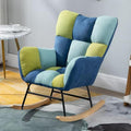 LSLYTQ upholsted Rocking Chair,Living Room Rocking Chair Reclin Fabric Upholsted w High Backrest,Rocking Comfortable Chairs