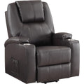Acme Evander Upholstered Recliner with Power Lift in Brown