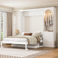 YOPTO Murphy Bed Queen Size,Murphy Bed with Stoarge Shelf,White