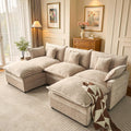 108" Oversize Modular Sectional Couch U Shaped with Ottoman For Living Room