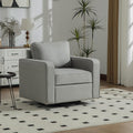 33.6''W Upholstered 360° Swivel Armchair with Hidden Storage, Tech Cloth Fabric Armrests Accent Square Club Chair Single Sofa with Pillow for Living Room, Bedroom,Reading Nook,Corner