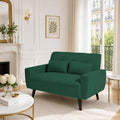 48.8" Small Loveseat Sofa, Mid Century Modern Love Seat Couch with Back Cushions and Plastic Legs, 2 Seater Couches for Living Room, Bedroom, Small Spaces, Green