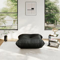 Lazy Floor Sofa,Fireside Chair,Big Bean Bag Ottoman with Memory Foam Filled for Living Room,Black