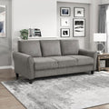 Lexicon Modern Sofa, Chenille Upholstered Sofa, Flared Round Arms, Foam Padded Pocket Coil, Comfortable Seat, Easy Assembly, Small Couch for Living Room/Office/Reading Spaces, Brown